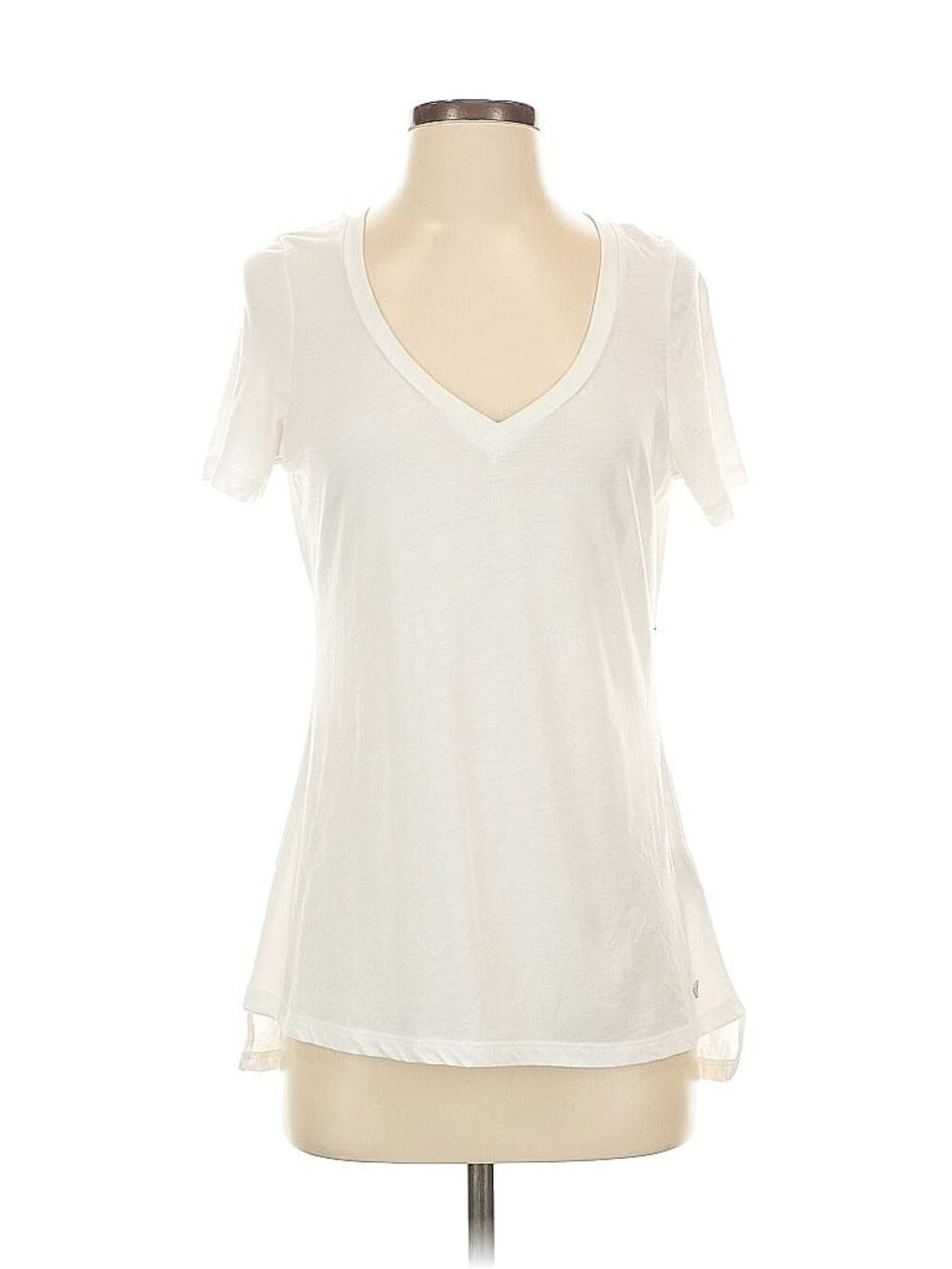 G by Guess Sheer White Burnout Fitted Short Sleeve T-Shirt Women's Size XS